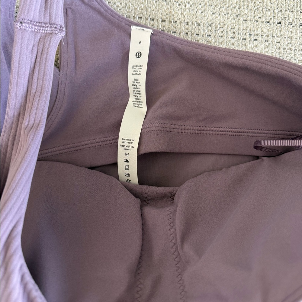 Lululemon Women’s Ribbed Nulu Asymmetrical Yoga Tank NWT - Picture 4 of 4